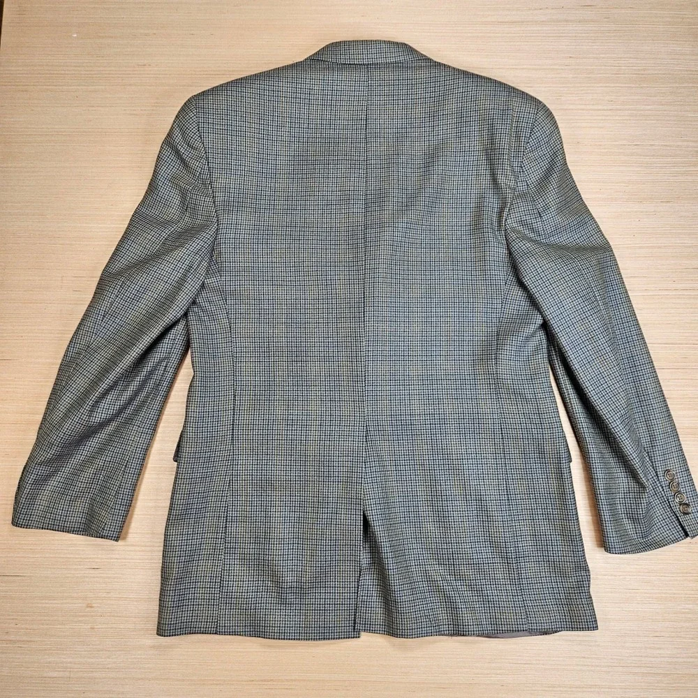 Chaps Ralph Lauren Blazer‎ Mens L Blue Silk Wool Houndstooth Sport Coat Canada